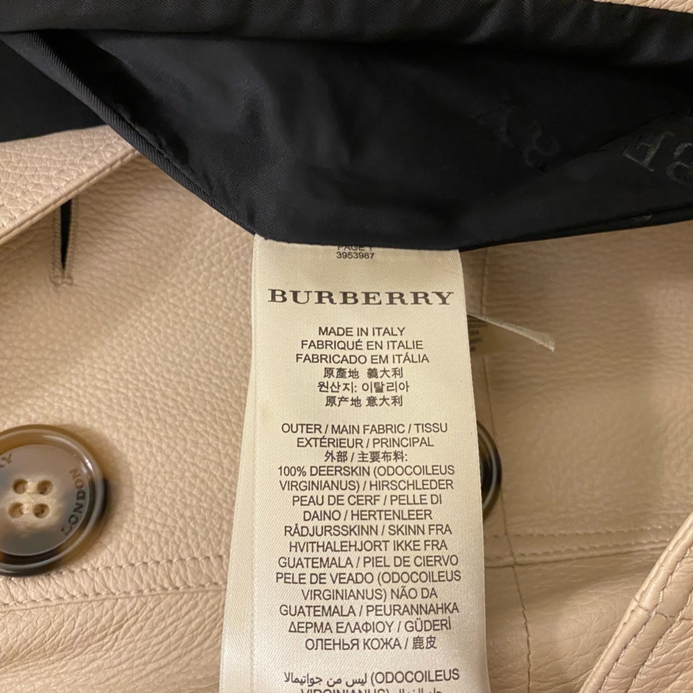 Burberry London beige cream leather trench coat - Picture 12 of 13